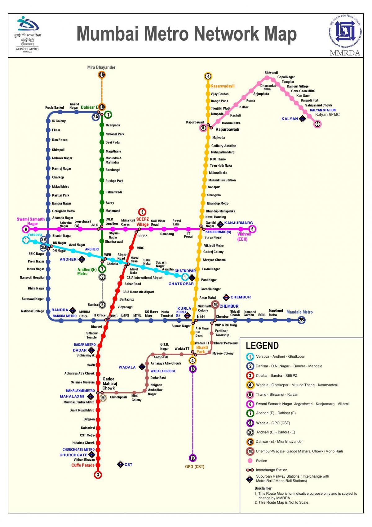 Mumbai metro estasyon kat jeyografik